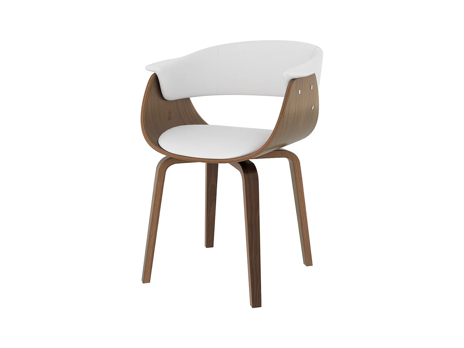 Silla de piel sintética blanca - Piada