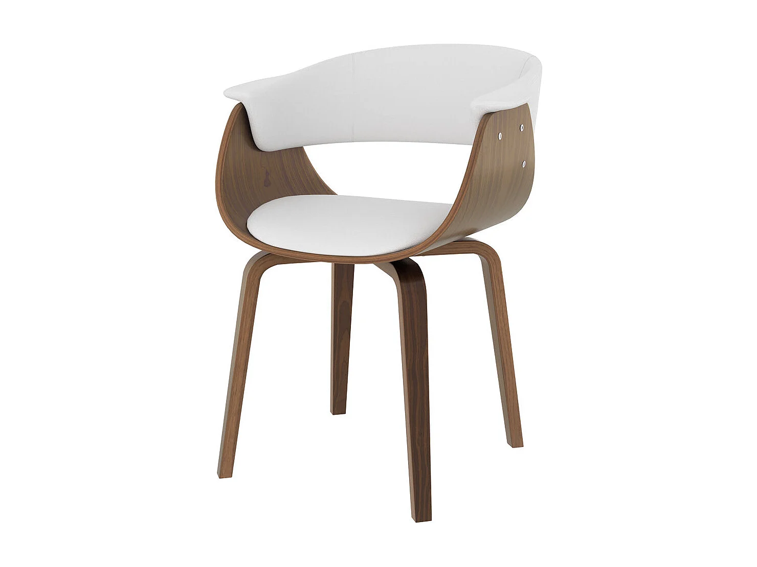 Chaise en cuir synthétique blanc - Piada