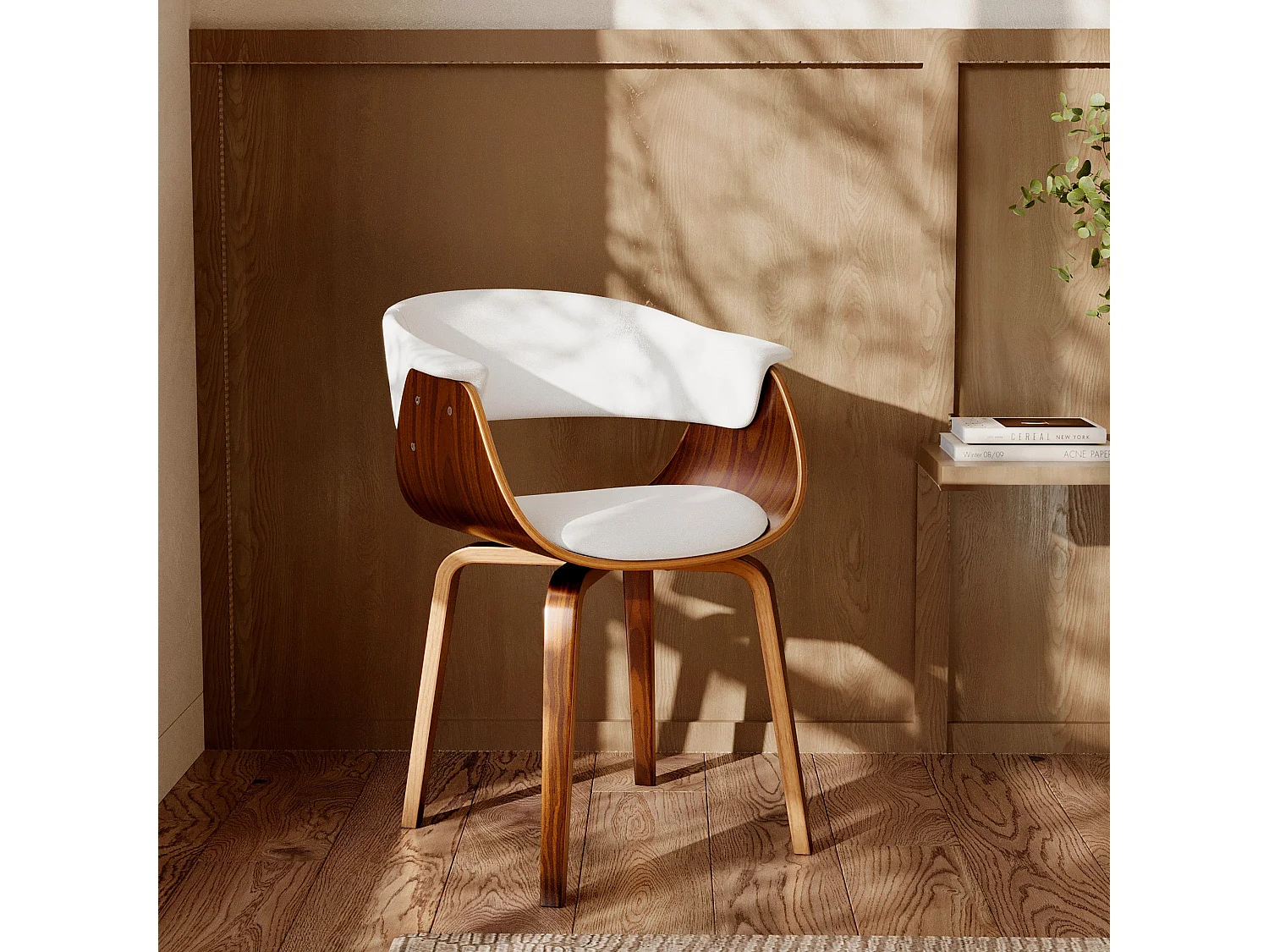 Chaise en cuir synthétique blanc - Piada