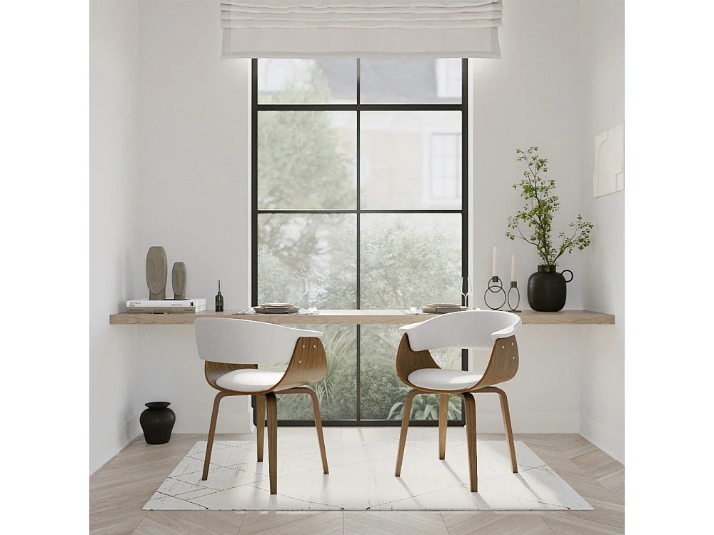 Chaise en cuir synthétique blanc - Piada