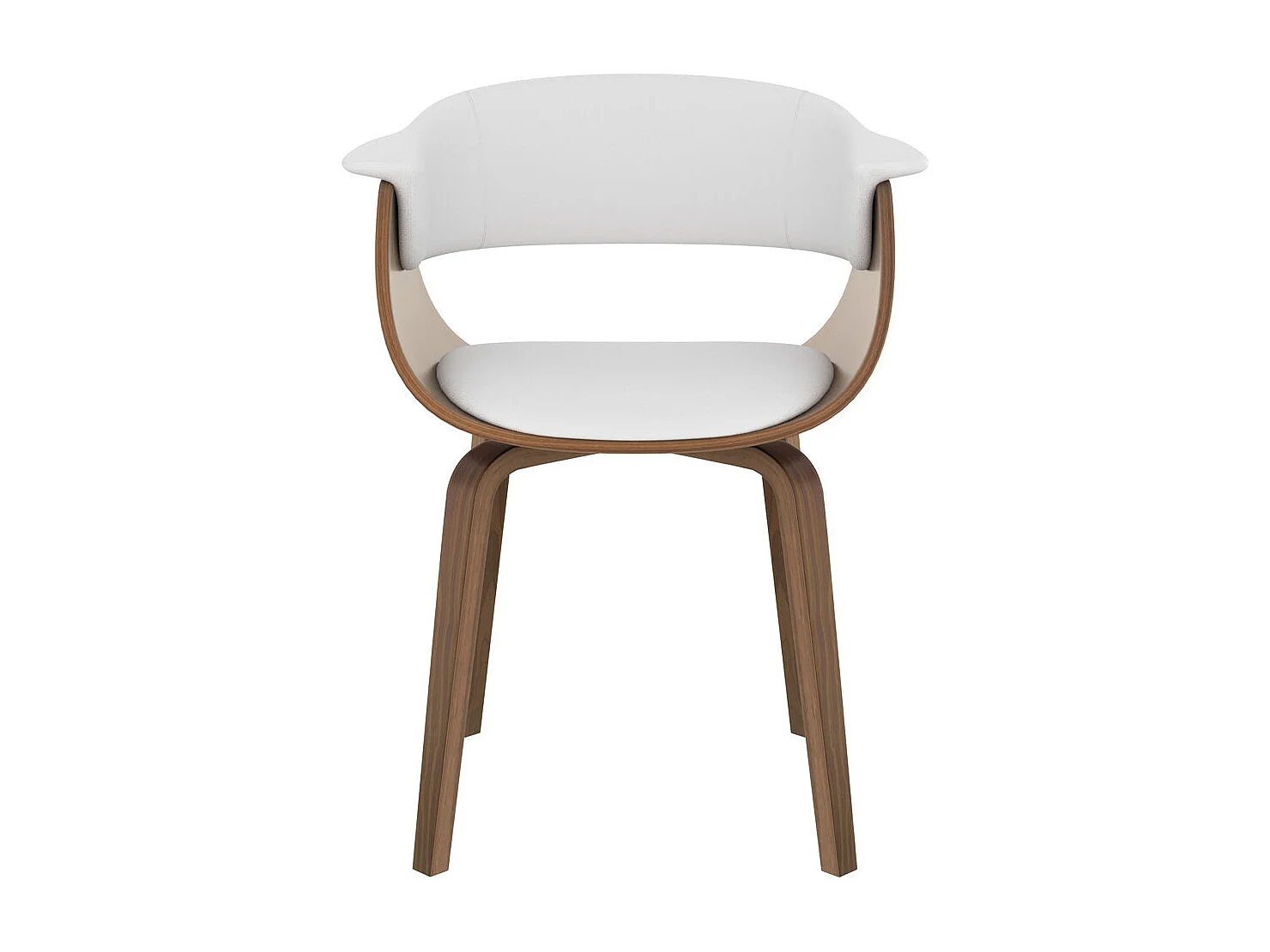 Chaise en cuir synthétique blanc - Piada