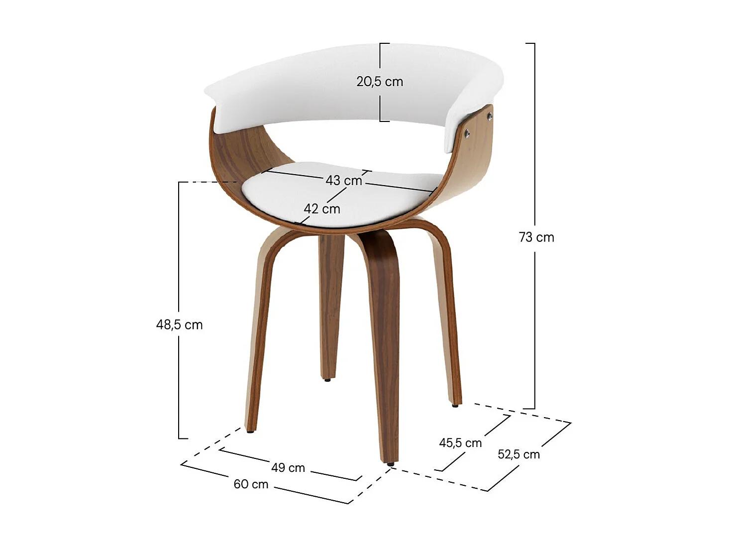 Silla de piel sintética blanca - Piada