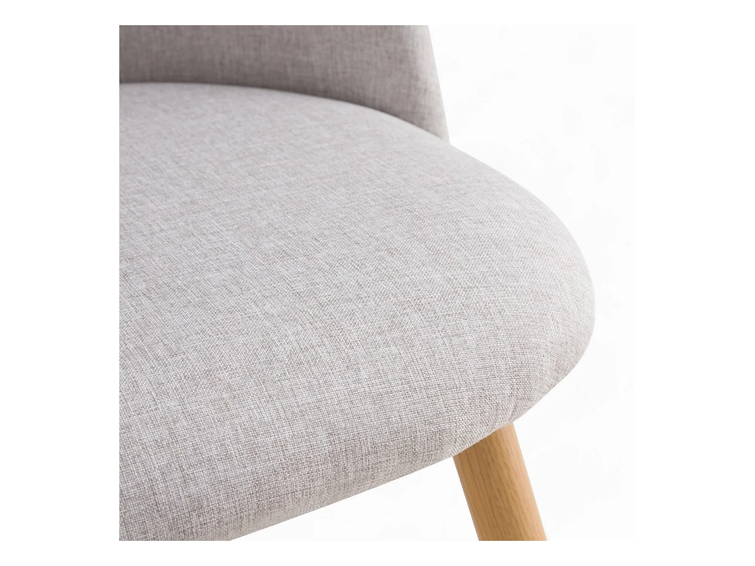 Sedia Cozy in tessuto grigio chiaro mélange (set da 2) con gambe in metallo effetto legno