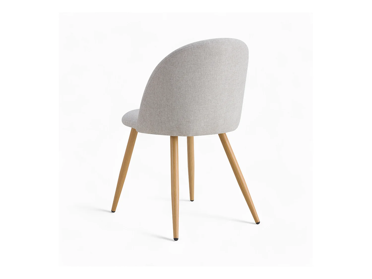 Silla Cozy de tela gris claro jaspeado (juego de 2) con patas de metal efecto madera