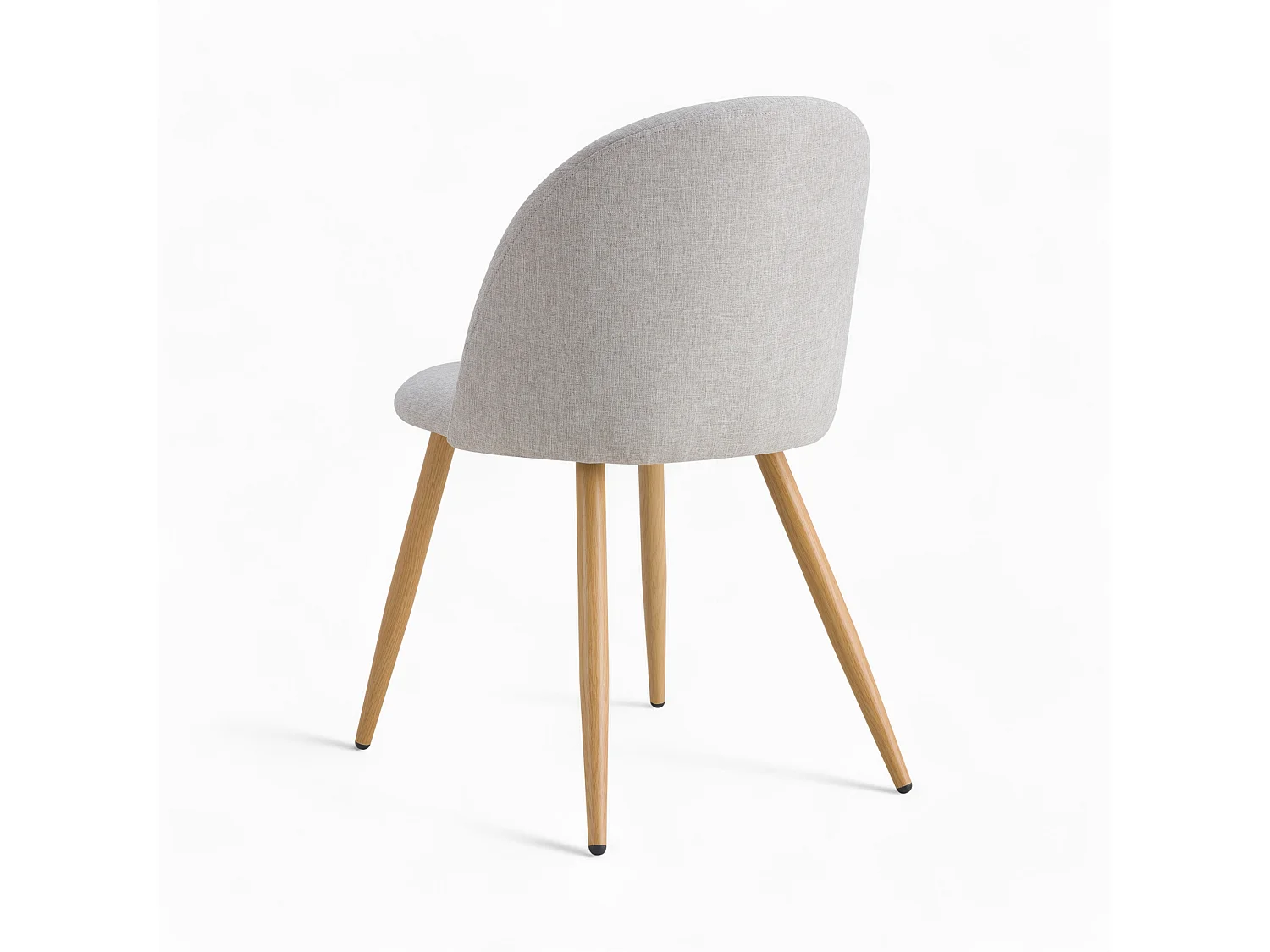 Lot de 2 chaises en tissu taupe chiné clair et pieds en métal - Cozy