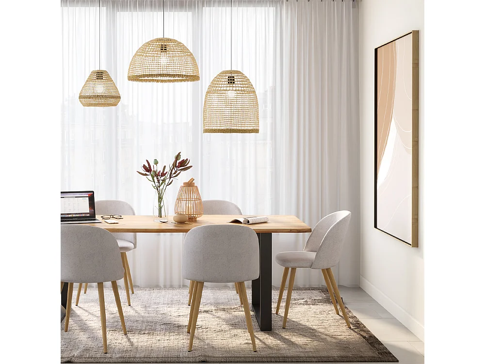 Lot de 2 chaises en tissu taupe chiné clair et pieds en métal - Cozy