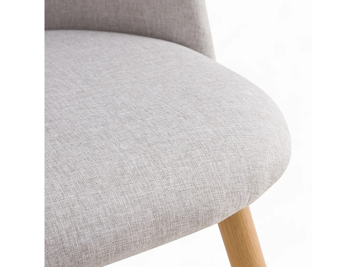 Sedia Cozy in tessuto grigio chiaro mélange (set da 2) con gambe in metallo effetto legno