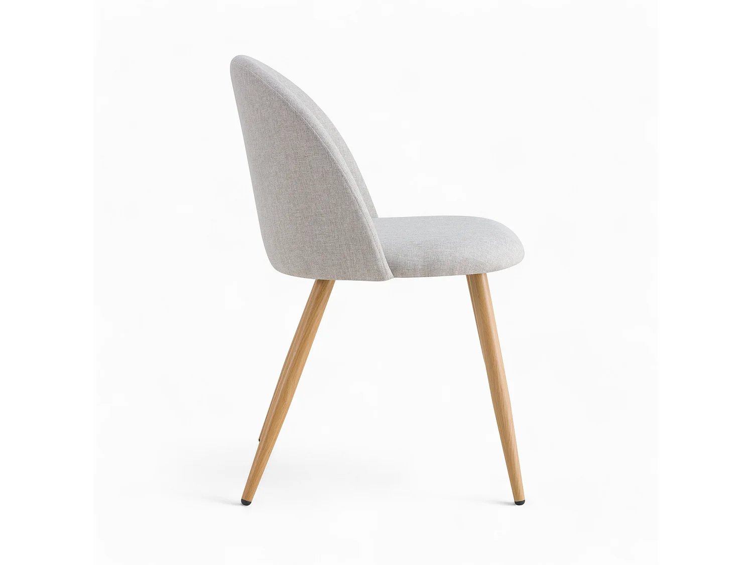 Lot de 2 chaises en tissu taupe chiné clair et pieds en métal - Cozy