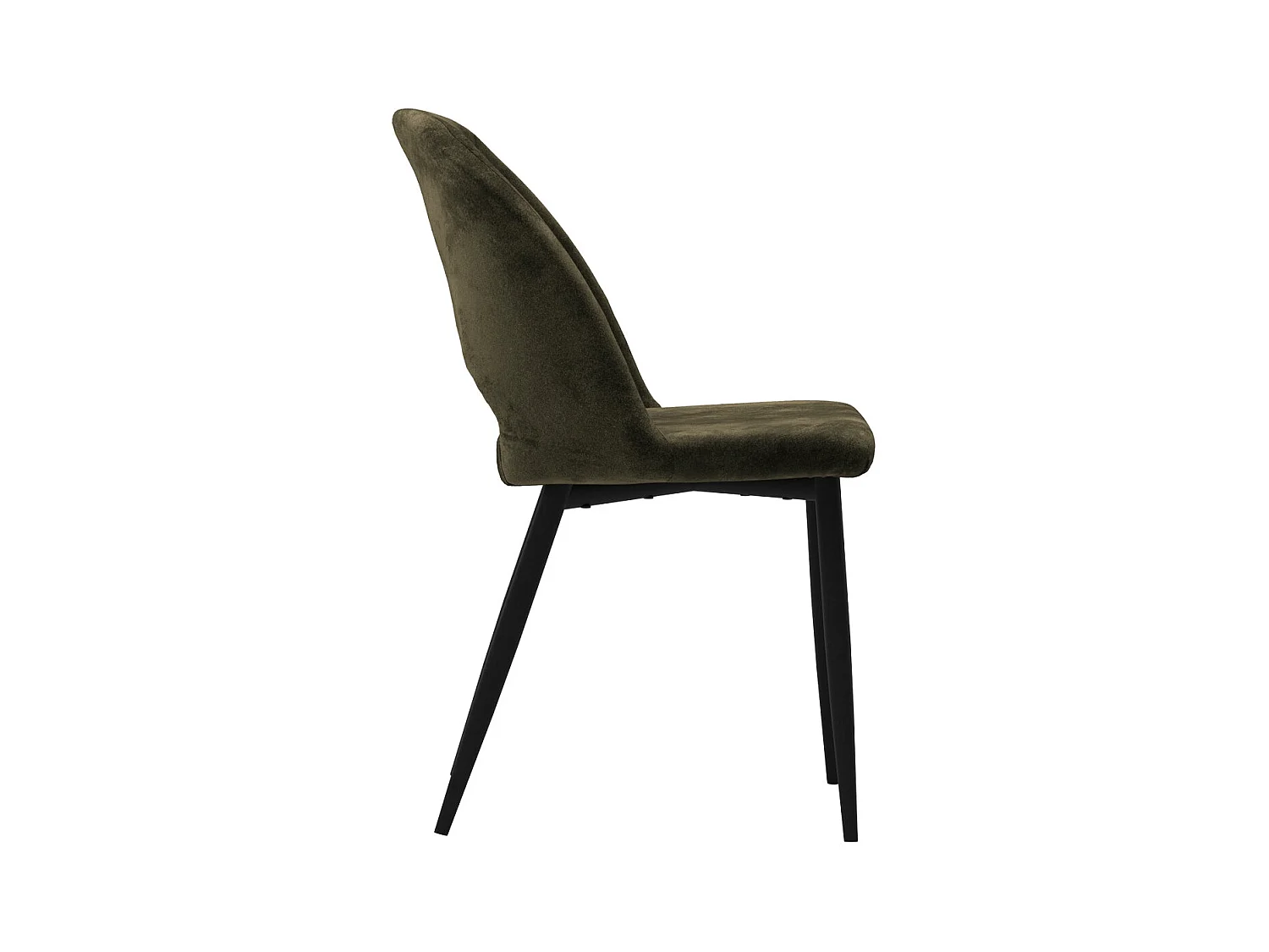 Lot de 2 chaises en velours vert et pieds en métal noir - Pénélope