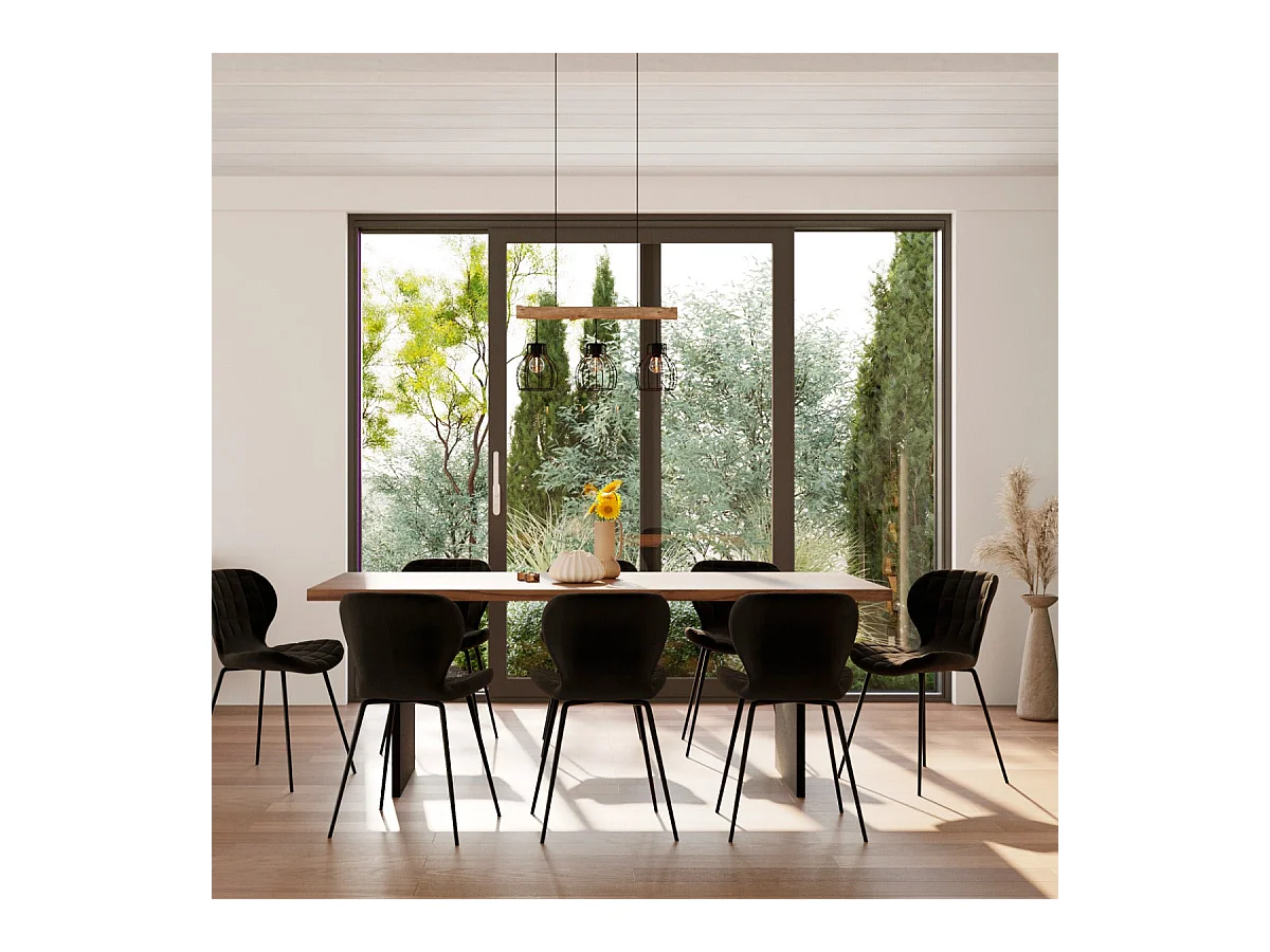 Set di 2 sedie in velluto nero - Mazzia