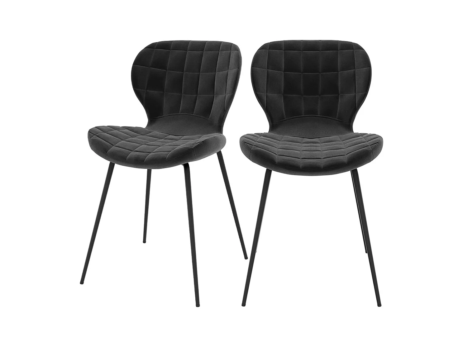 Lot de 2 chaises en velours noir - Mazzia