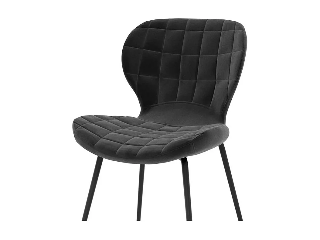 Lot de 2 chaises en velours noir - Mazzia