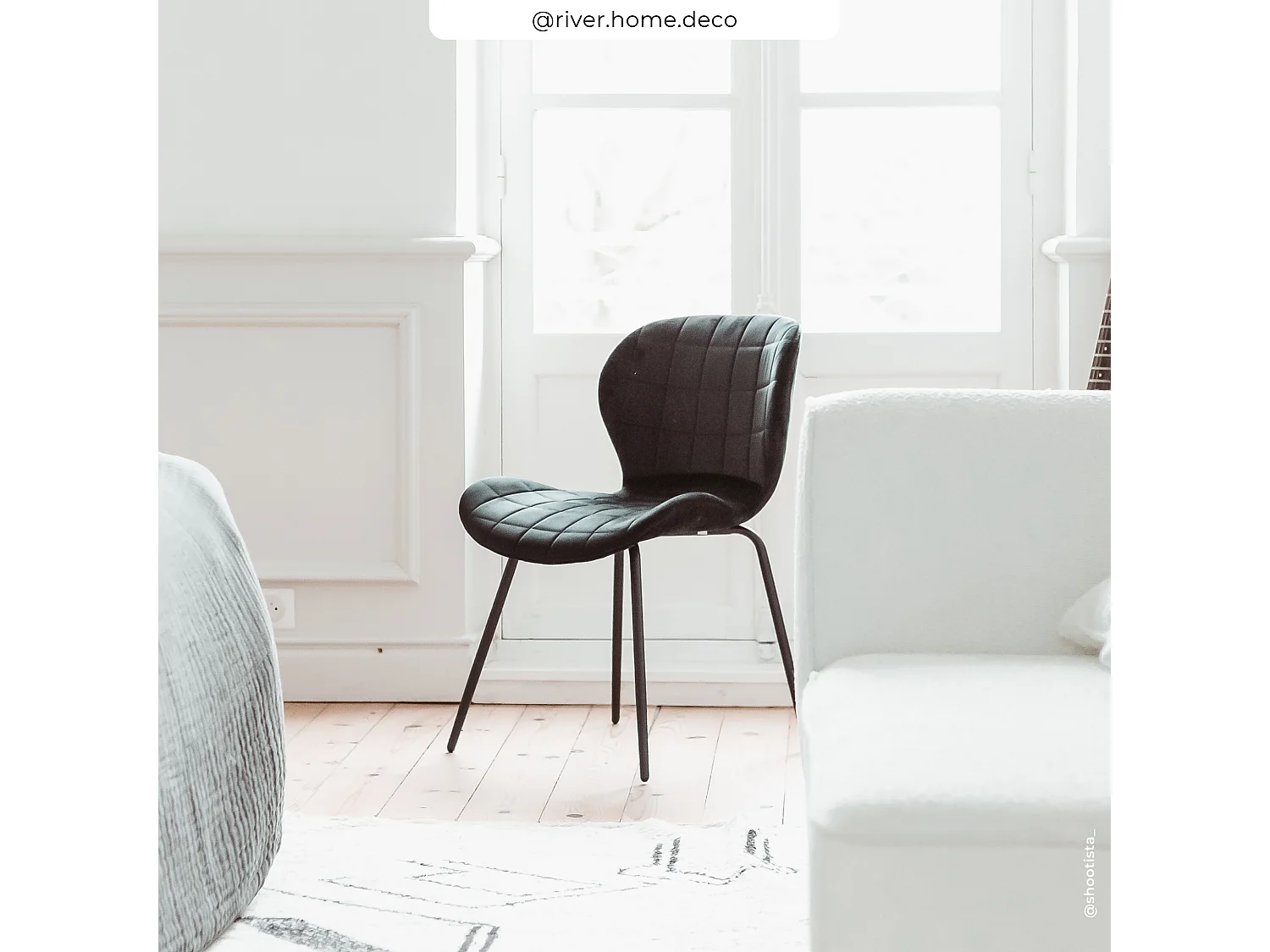 Lot de 2 chaises en velours noir - Mazzia