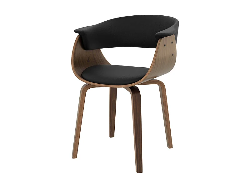 Silla de piel sintética negra - Piada