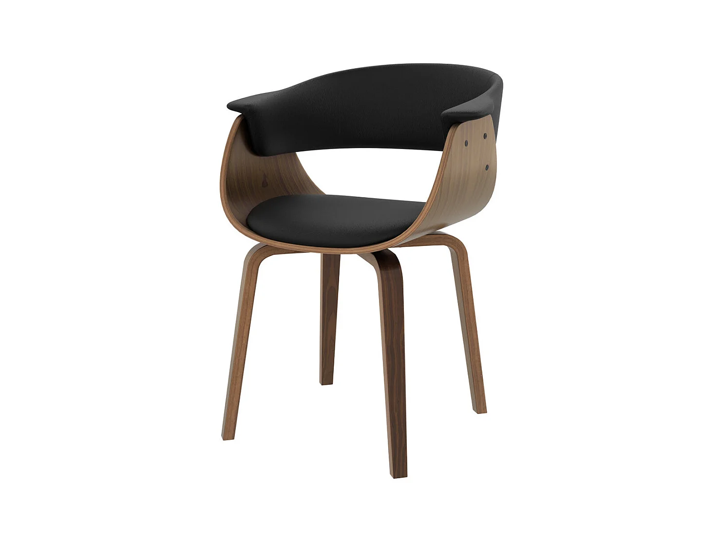 Sedia in pelle sintetica nera - Piada