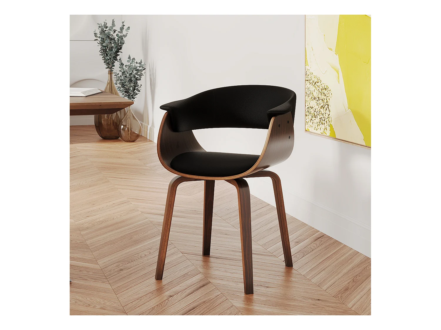 Sedia in pelle sintetica nera - Piada