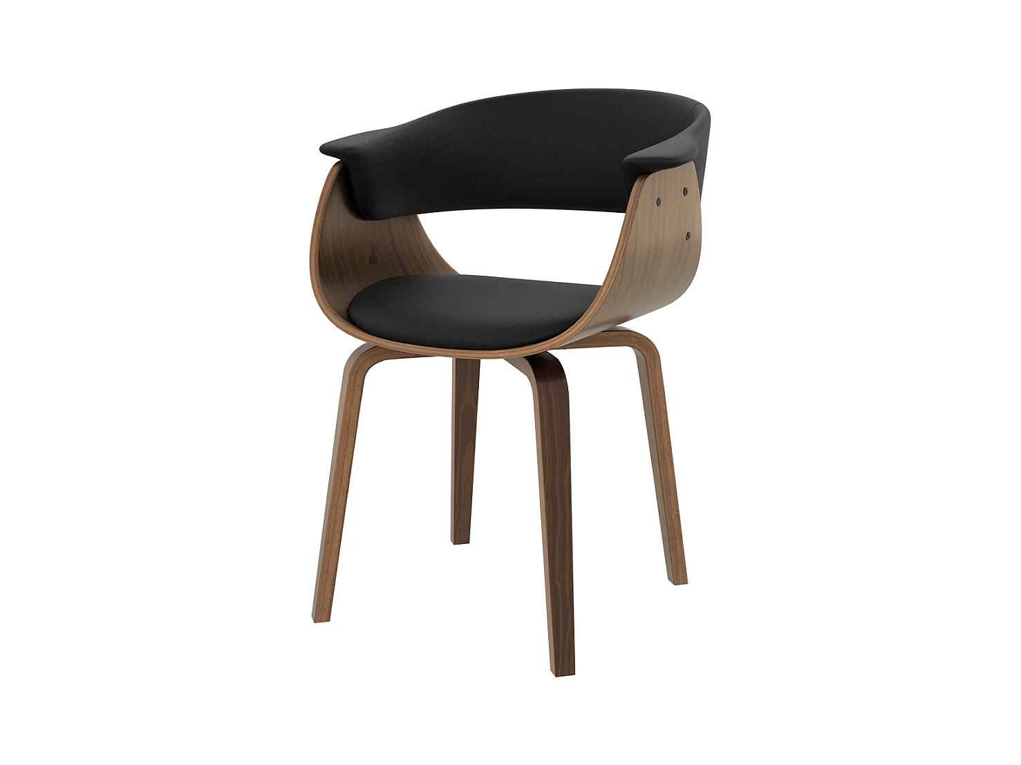 Chaise en cuir synthétique noir - Piada