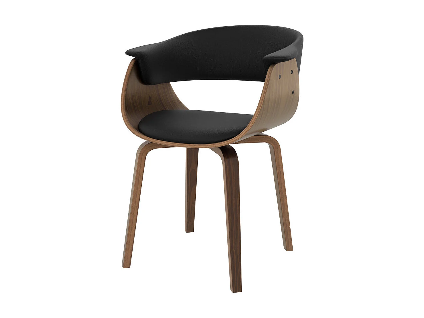 Chaise en cuir synthétique noir - Piada