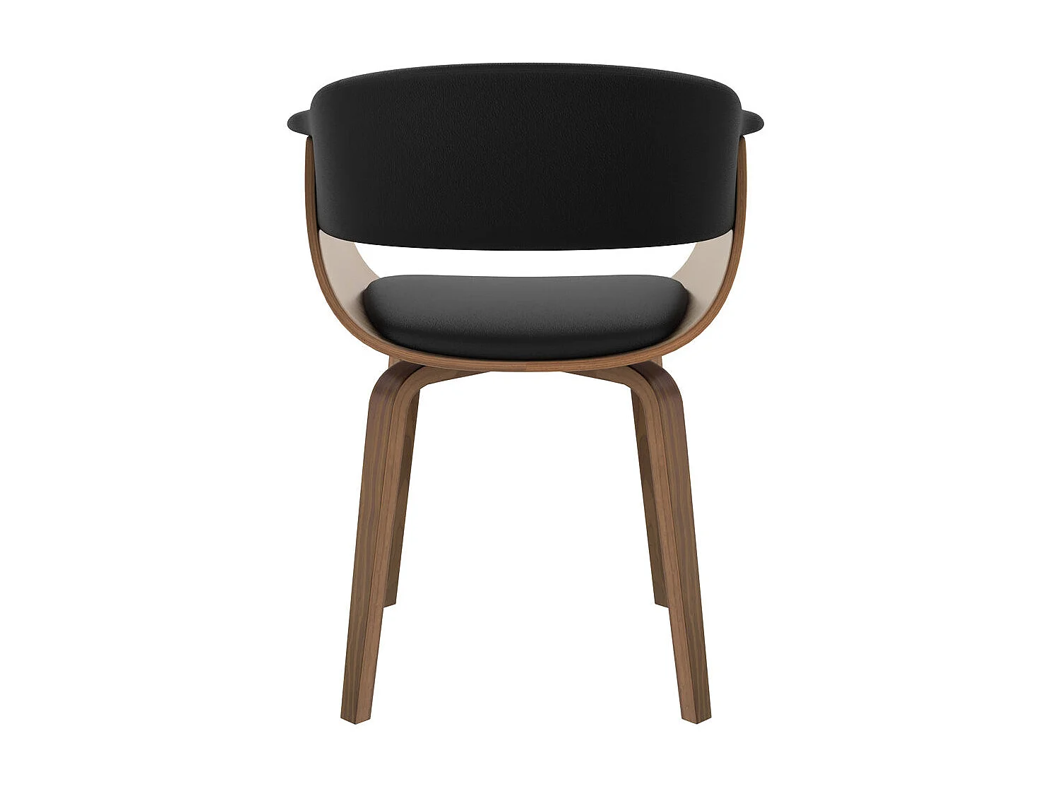 Chaise en cuir synthétique noir - Piada