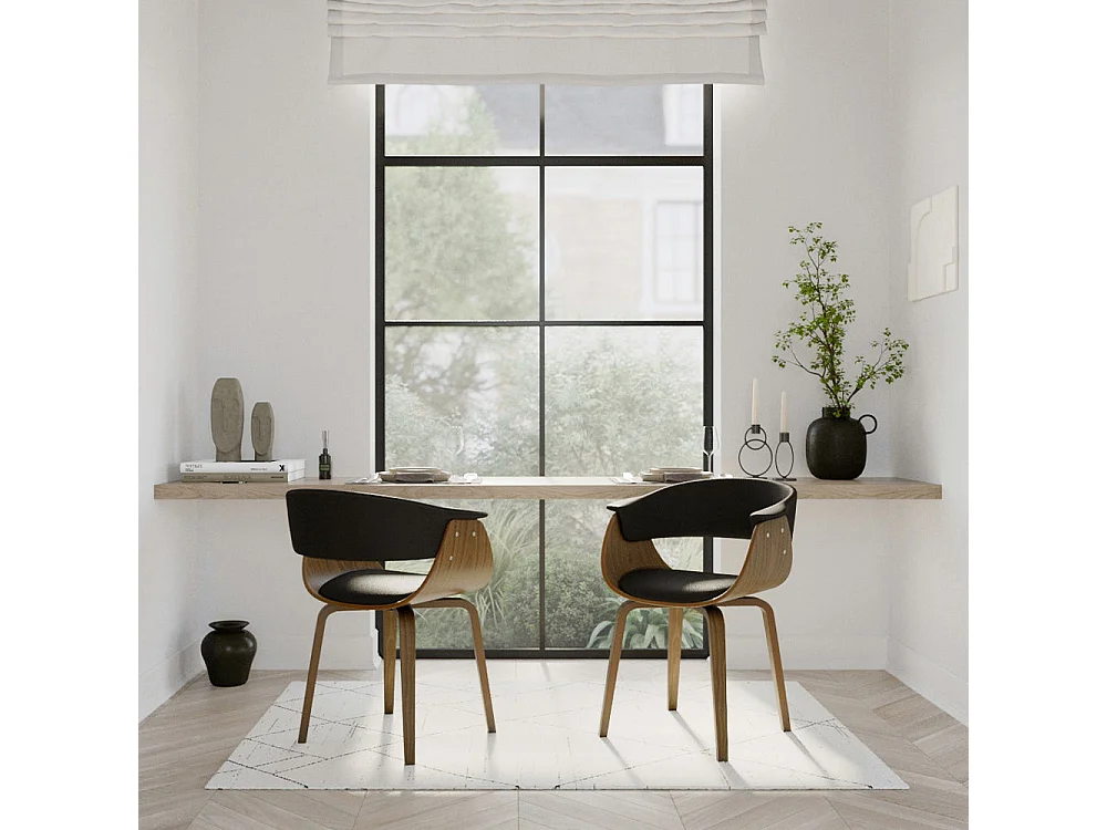 Chaise en cuir synthétique noir - Piada