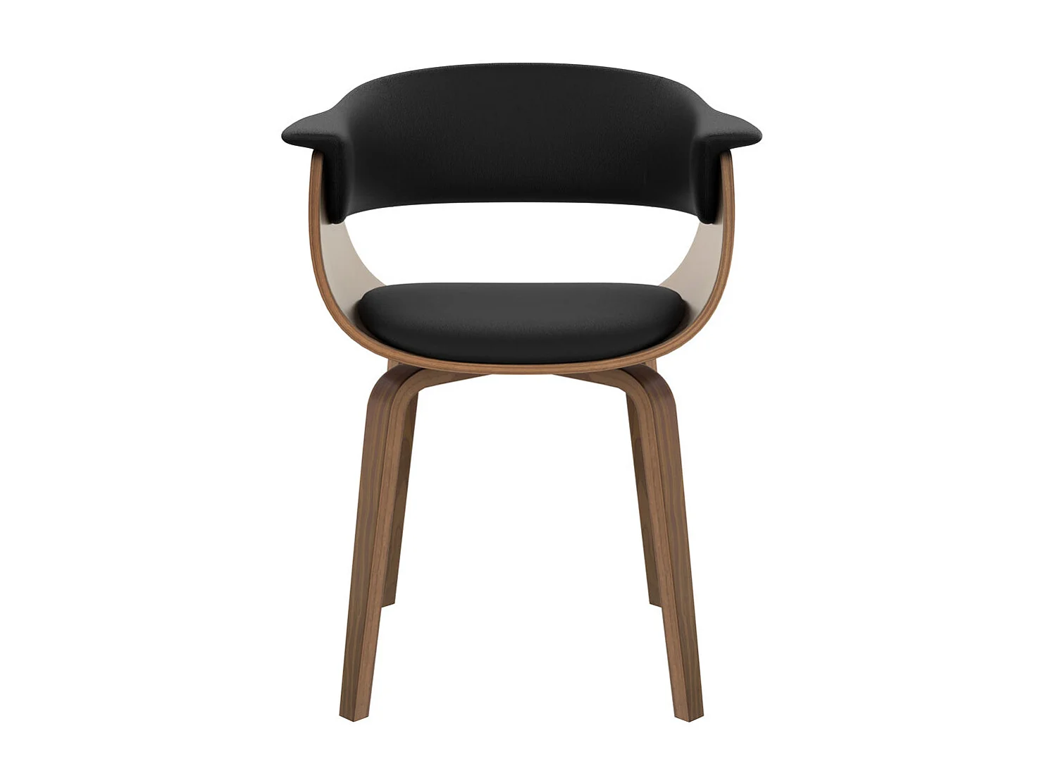 Chaise en cuir synthétique noir - Piada