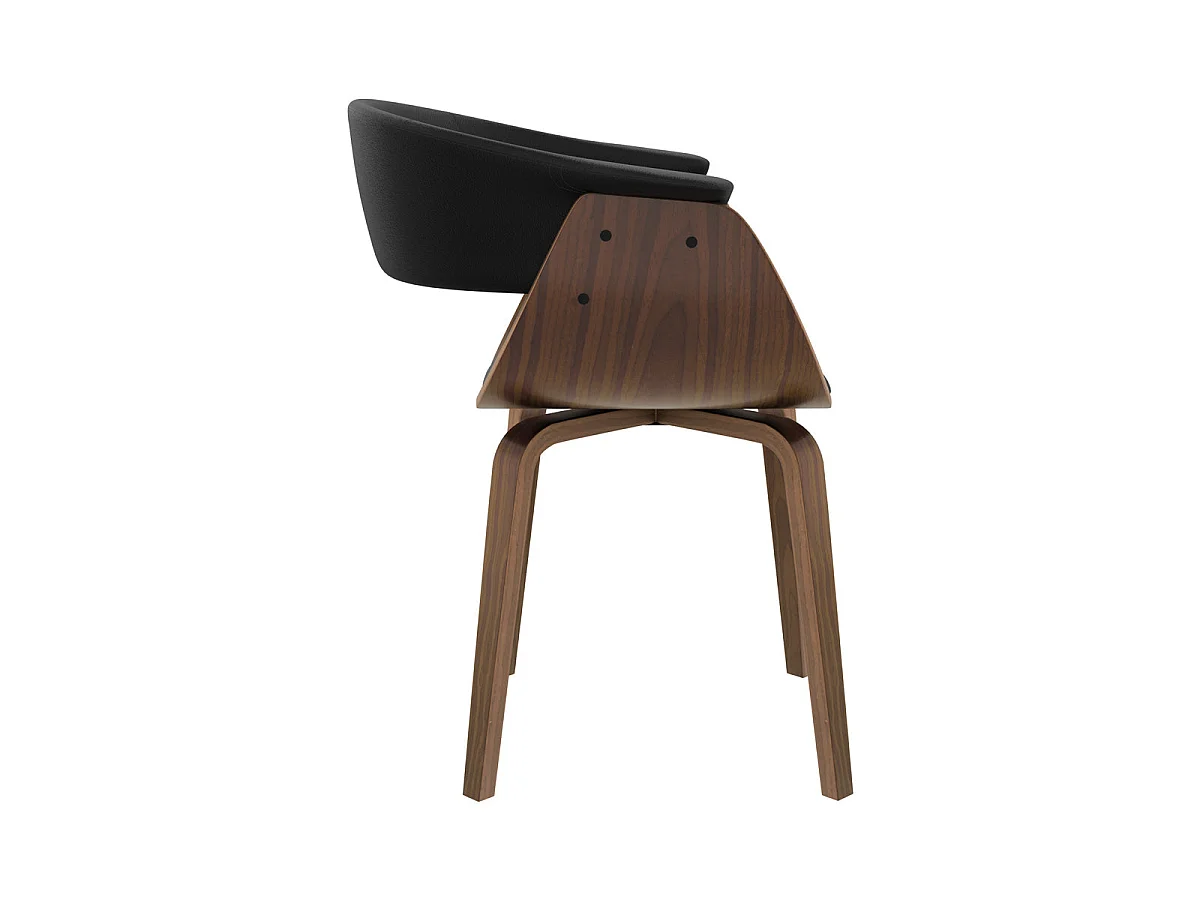 Chaise en cuir synthétique noir - Piada