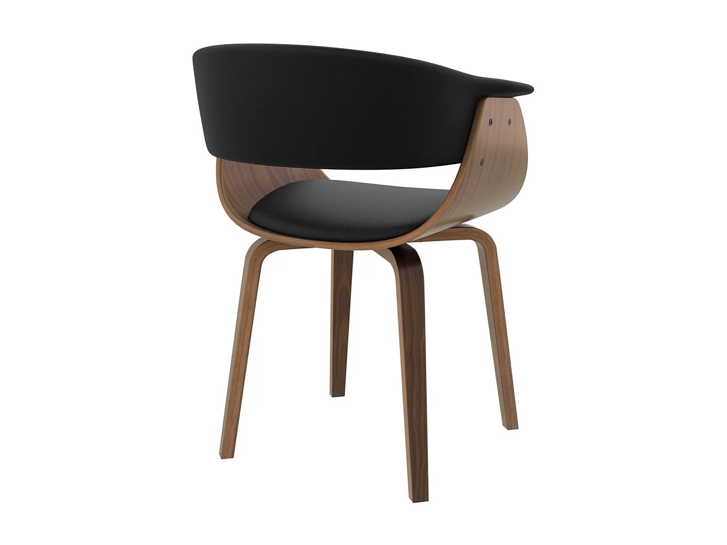 Chaise en cuir synthétique noir - Piada