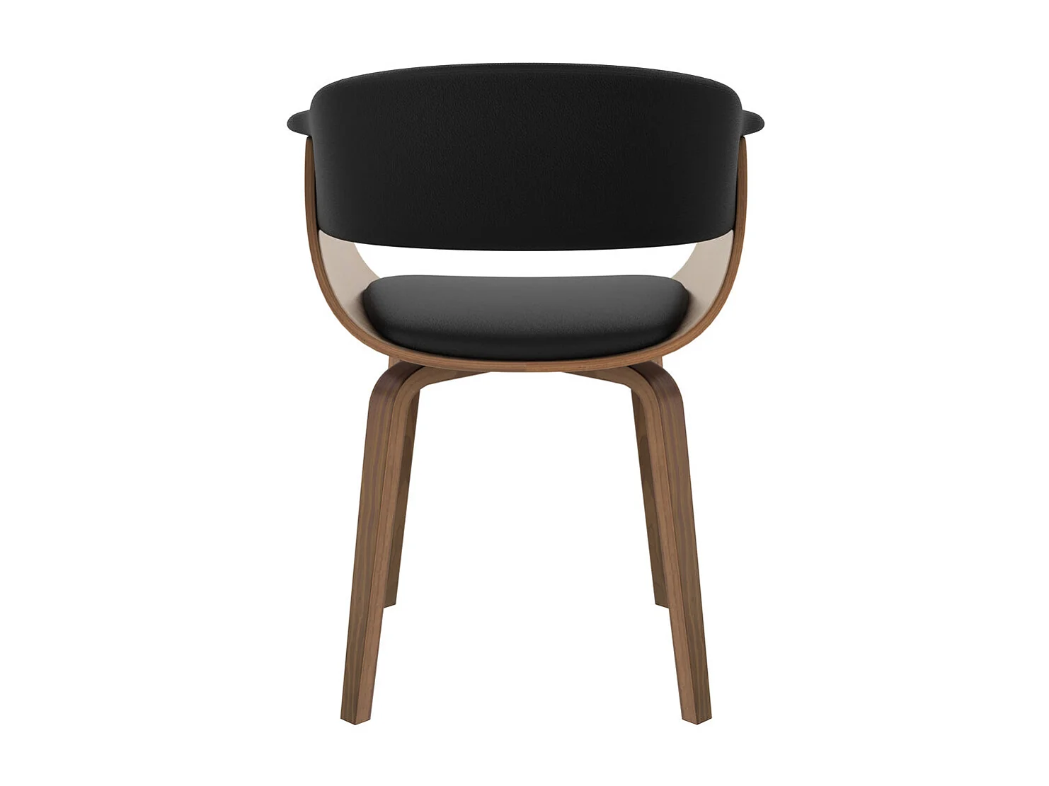 Chaise en cuir synthétique noir - Piada