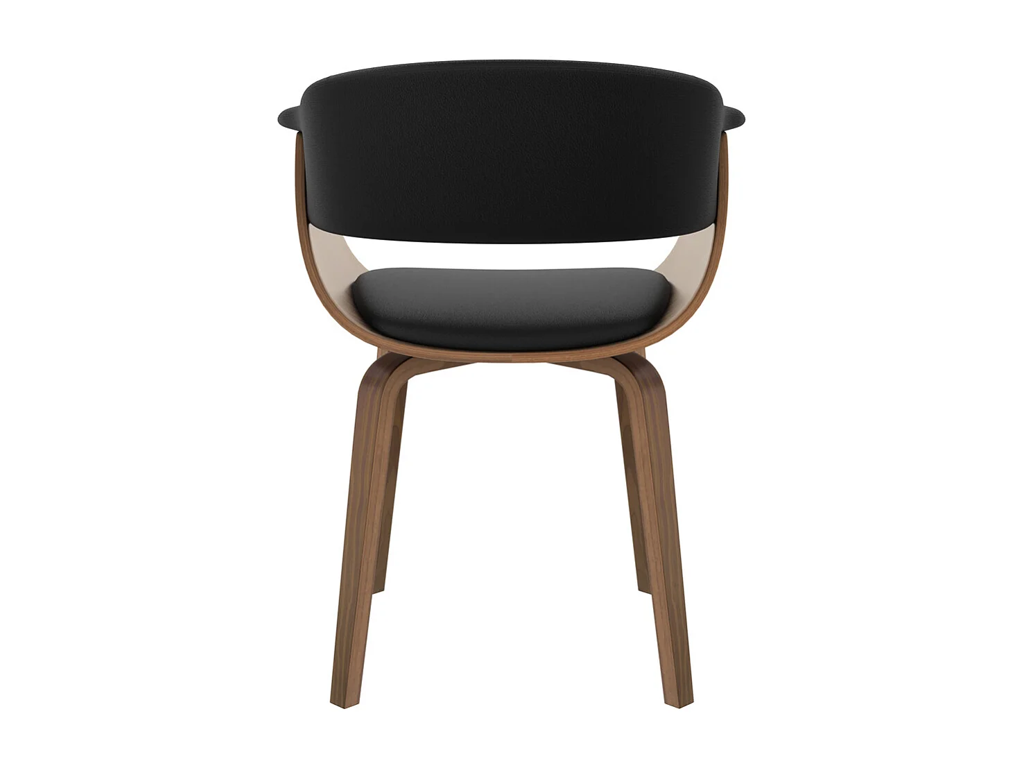 Chaise en cuir synthétique noir - Piada