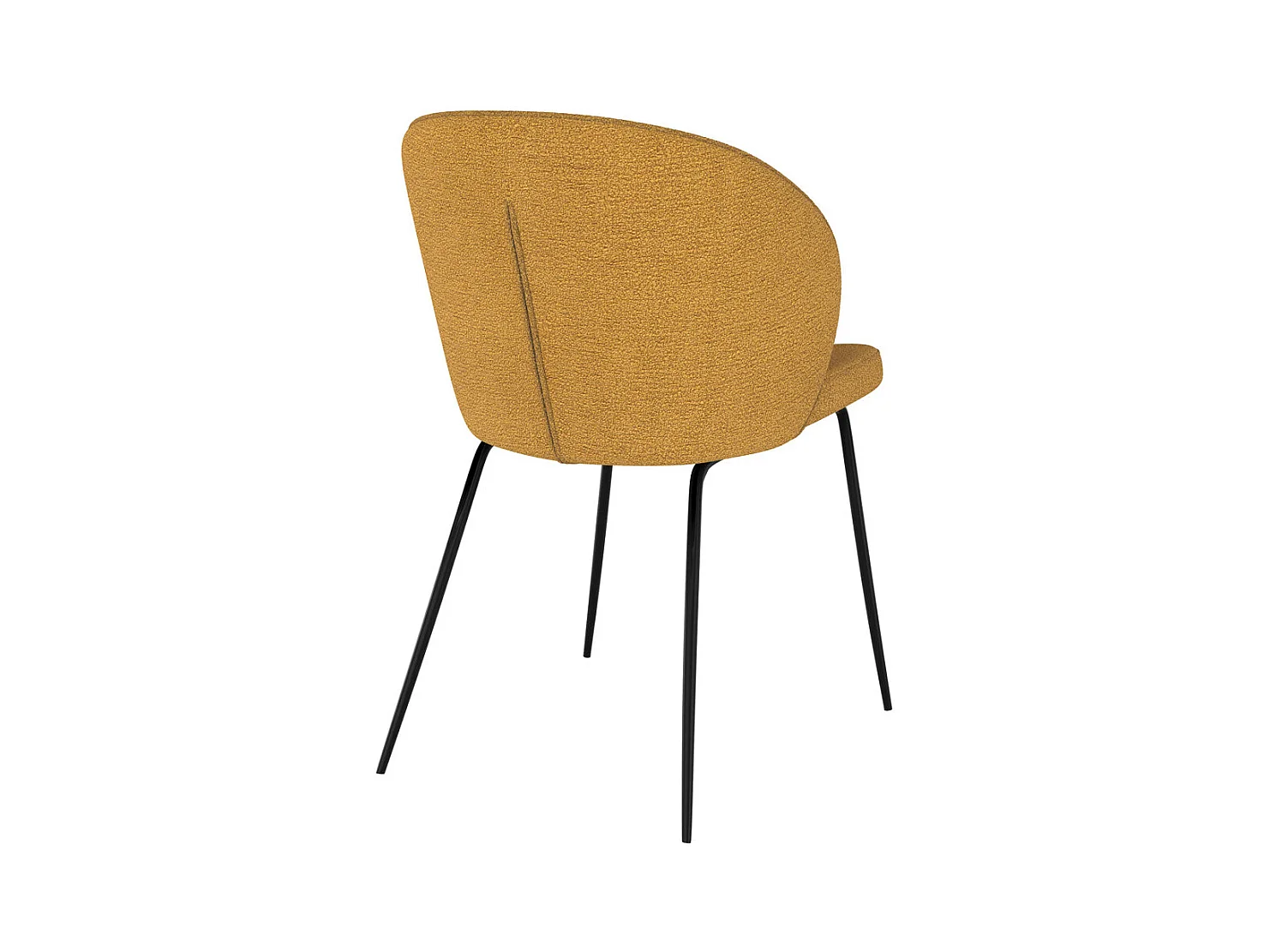Set di 2 sedie gialle con tessuto bouclé e gambe in metallo - Groom