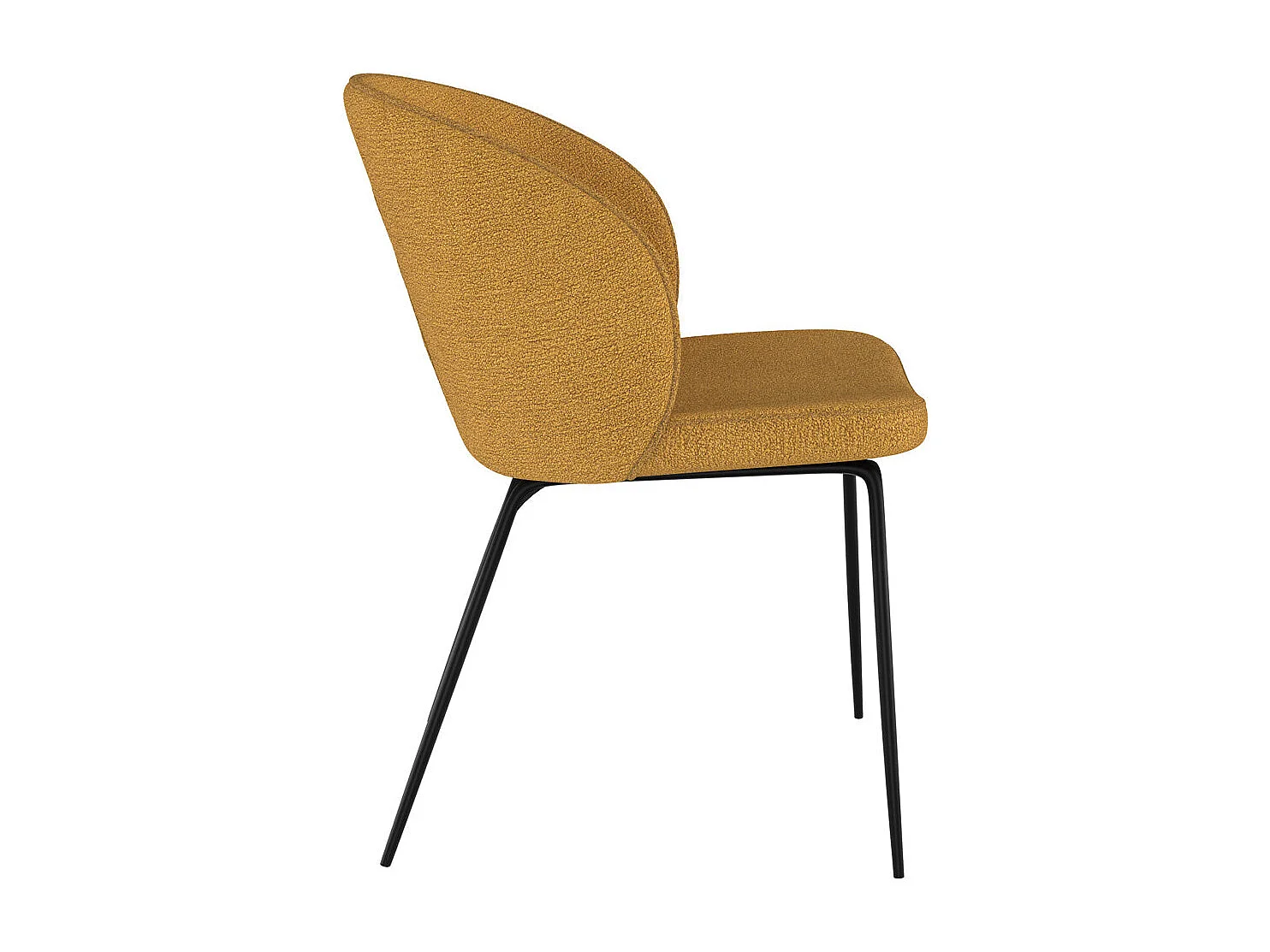 Set de 2 sillas amarillas en tejido bouclé con patas de metal - Groom