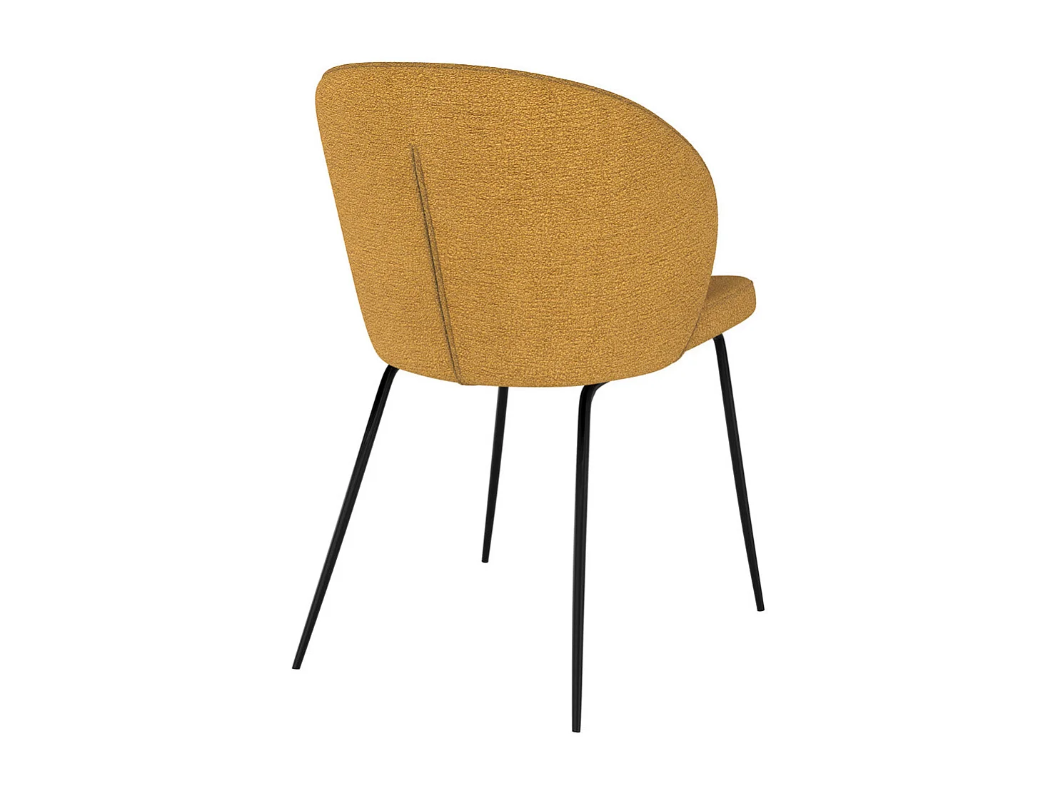 Set de 2 sillas amarillas en tejido bouclé con patas de metal - Groom