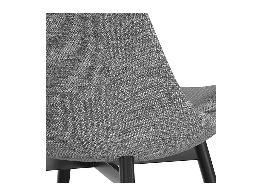 Set de 2 sillas de tejido gris oscuro con patas de metal - Filipi