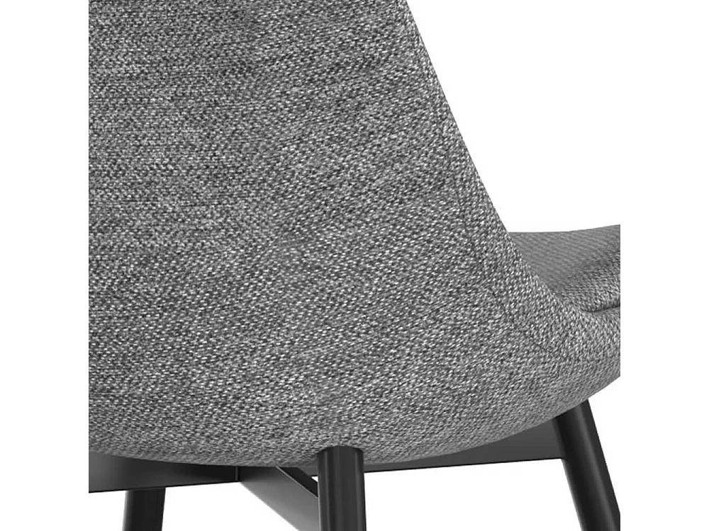 Set di 2 sedie in tessuto grigio scuro e gambe in metallo - Filipi