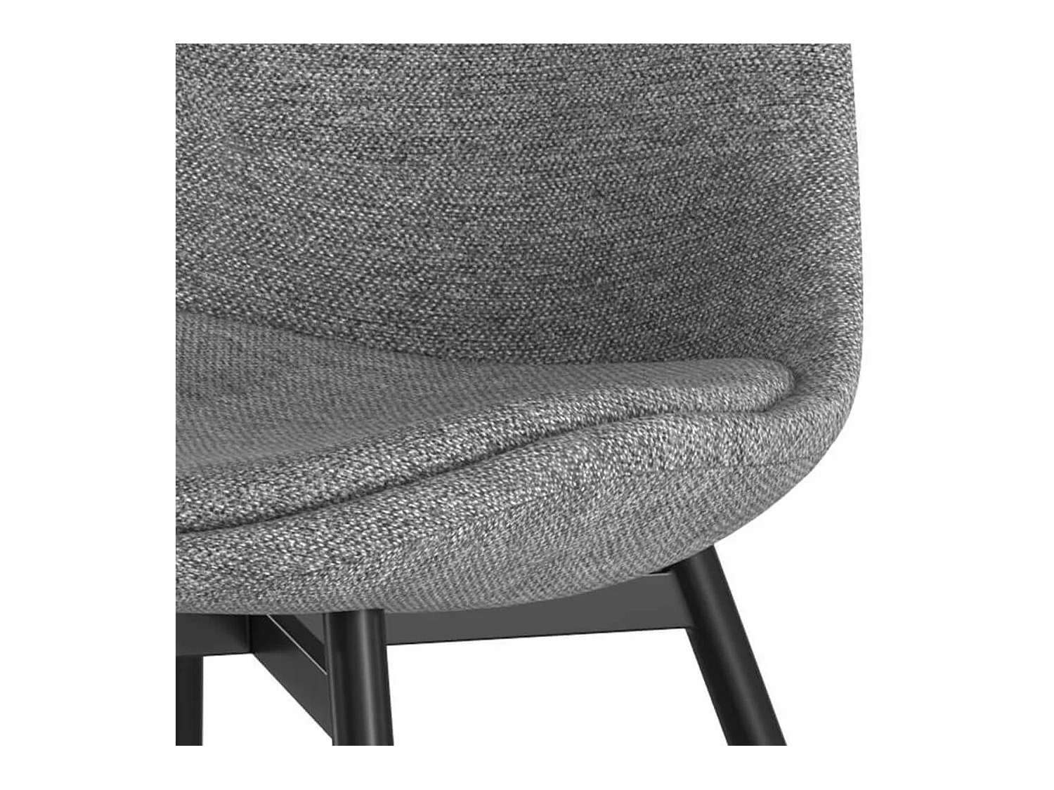 Set di 2 sedie in tessuto grigio scuro e gambe in metallo - Filipi