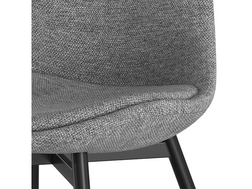 Set di 2 sedie in tessuto grigio scuro e gambe in metallo - Filipi