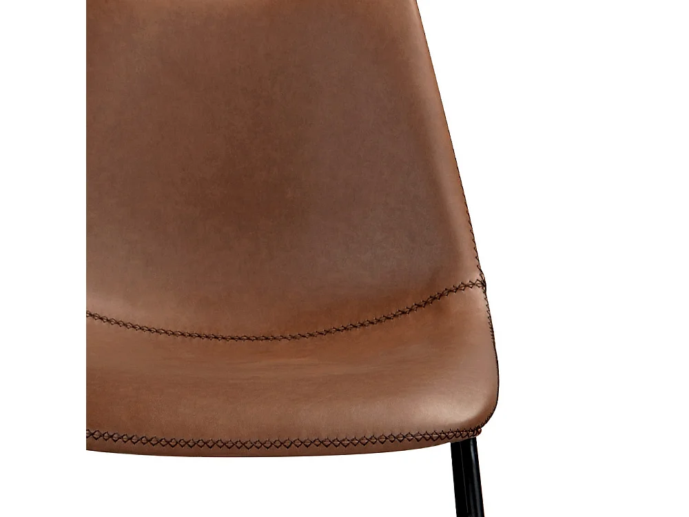 Set di 2 sedie in pelle sintetica marrone - Gaspard