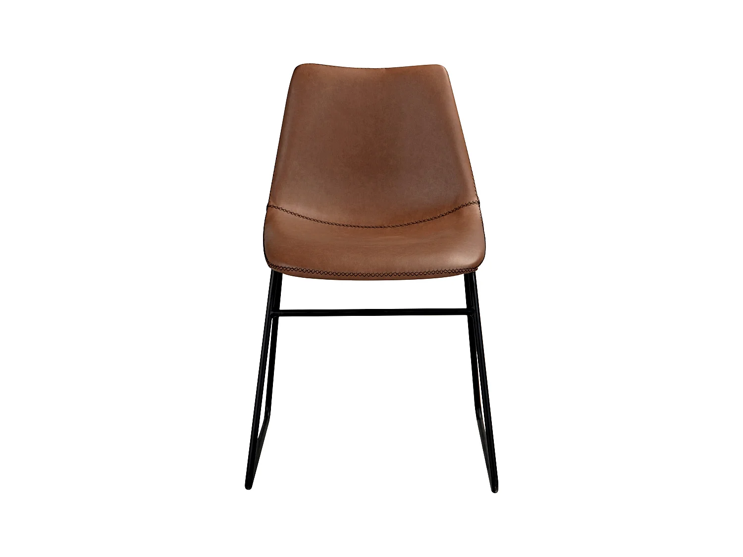 Set di 2 sedie in pelle sintetica marrone - Gaspard