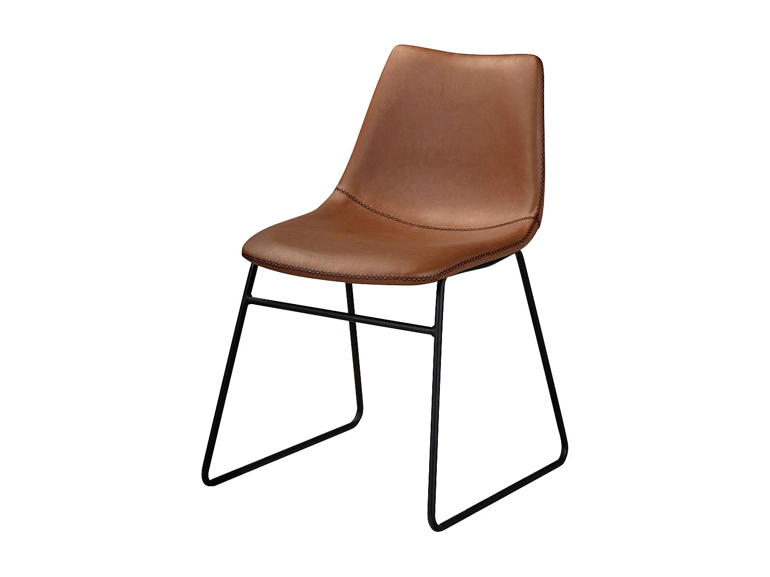 Set di 2 sedie in pelle sintetica marrone - Gaspard