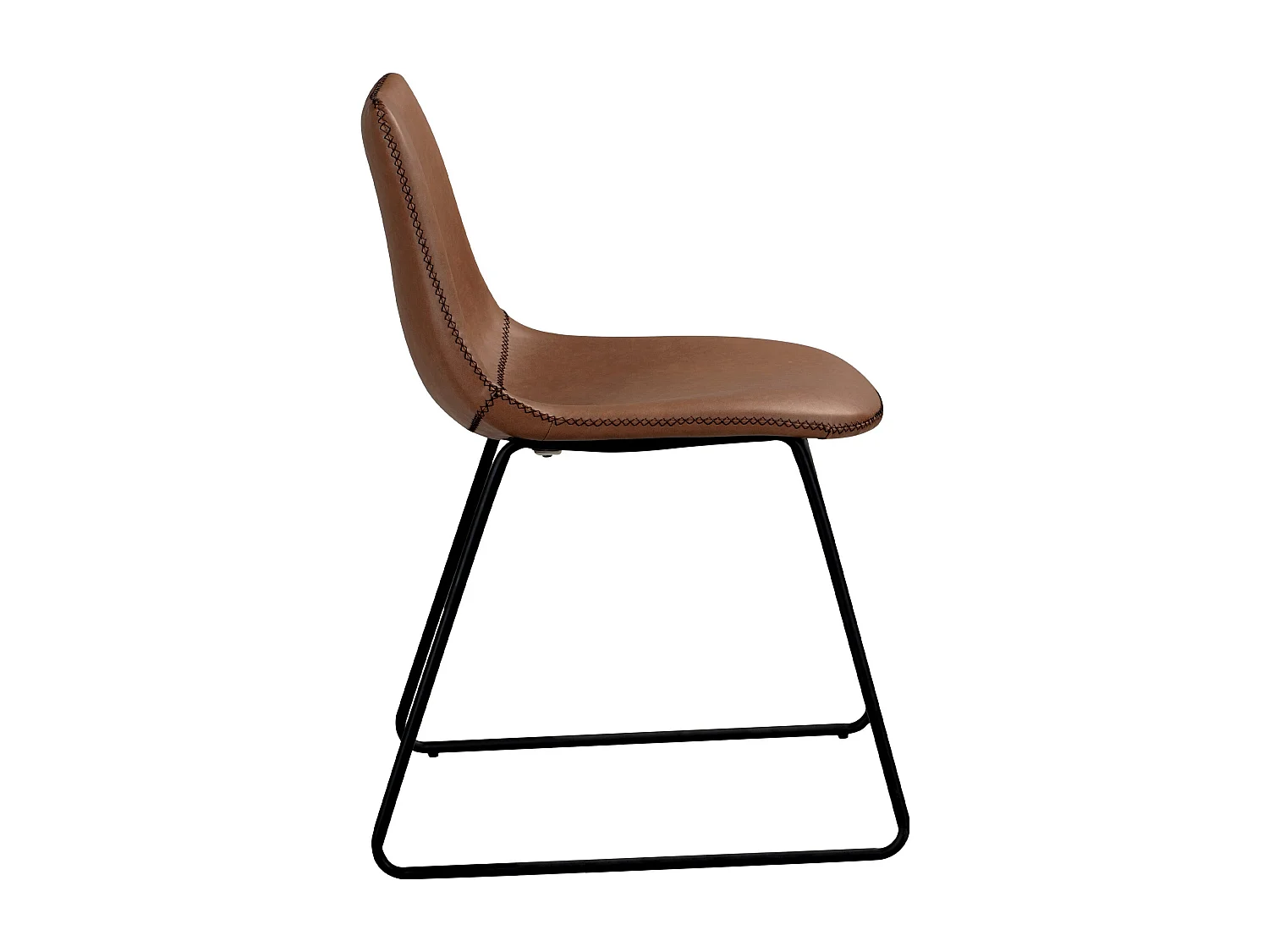 Lot de 2 chaises en cuir synthétique marron - Gaspard