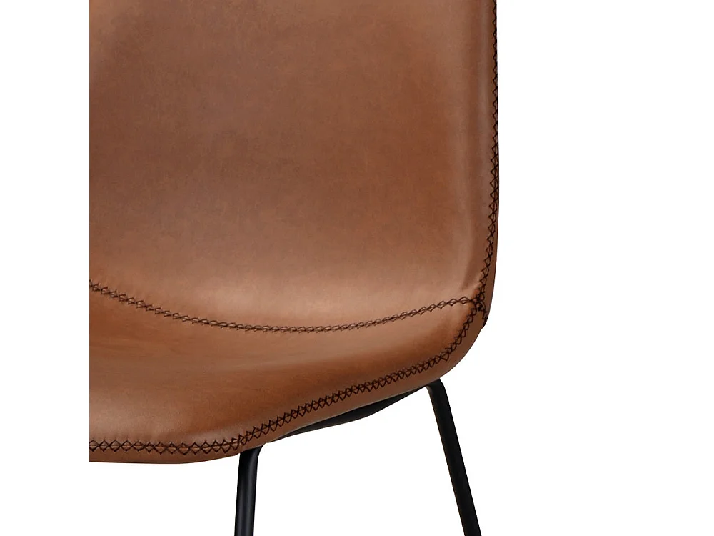 Lot de 2 chaises en cuir synthétique marron - Gaspard