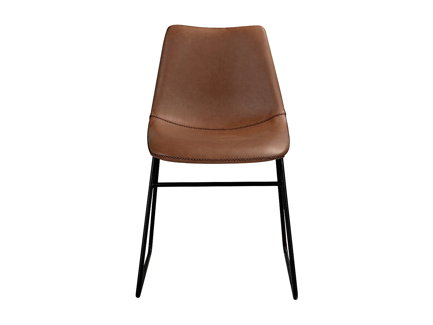 Set di 2 sedie in pelle sintetica marrone - Gaspard