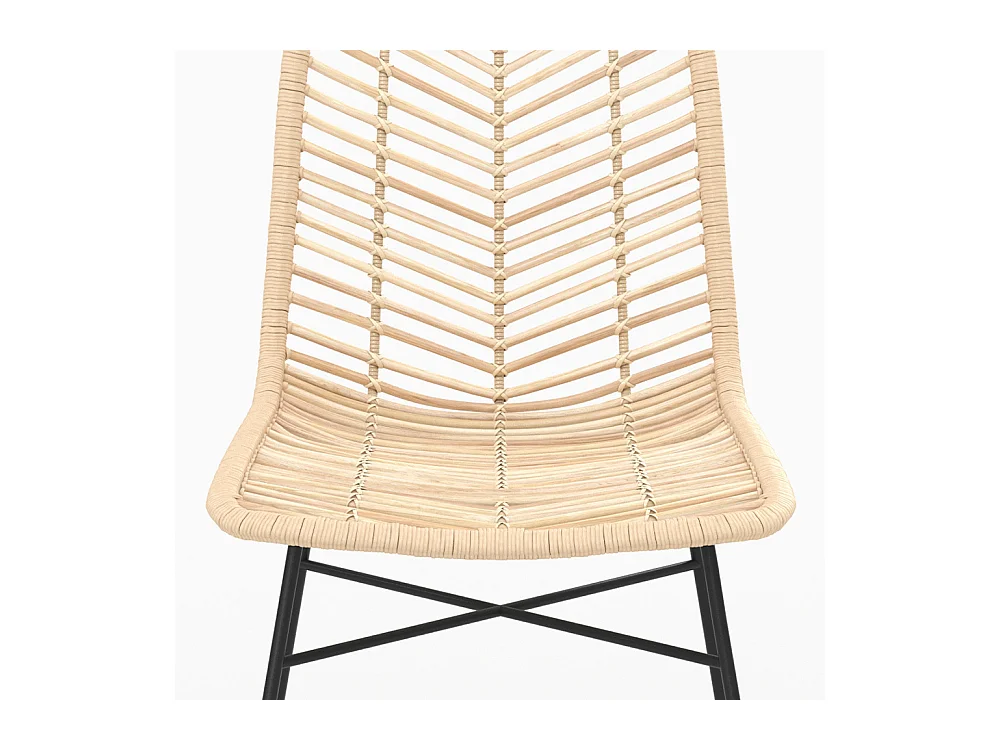 Set de 2 sillas de ratán natural con patas de metal - Tamara