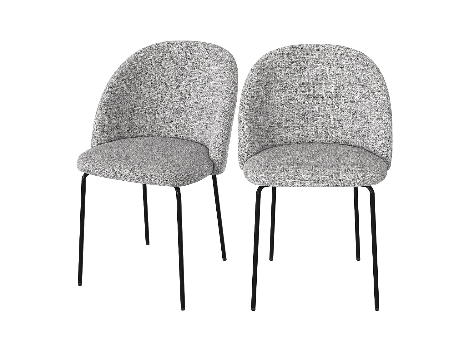 Set di 2 sedie in tessuto grigio chiaro - Karl