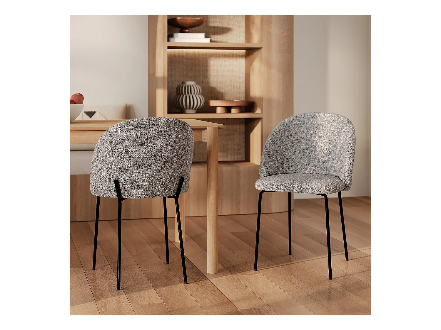 Set di 2 sedie in tessuto grigio chiaro - Karl