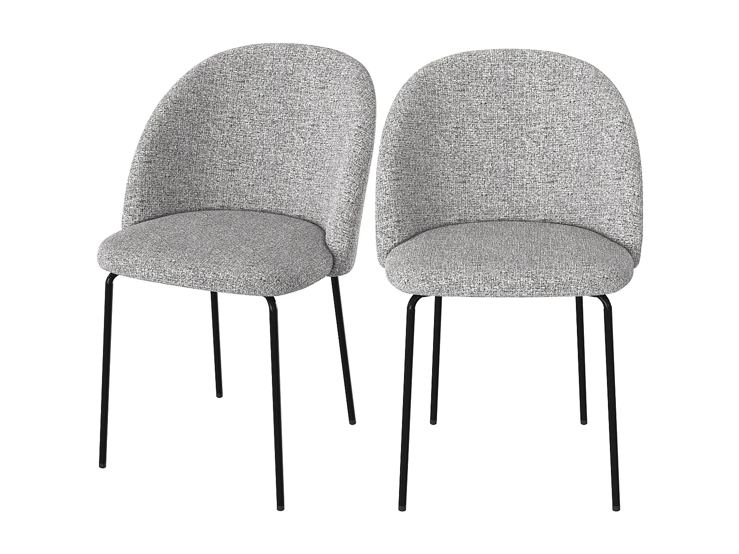 Set de 2 sillas en tejido gris claro moteado - Karl