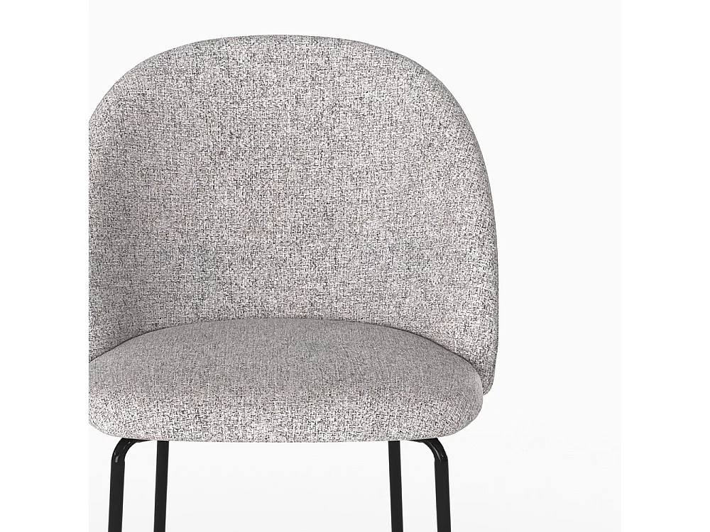 Lot de 2 chaises en tissu chiné gris clair - Karl