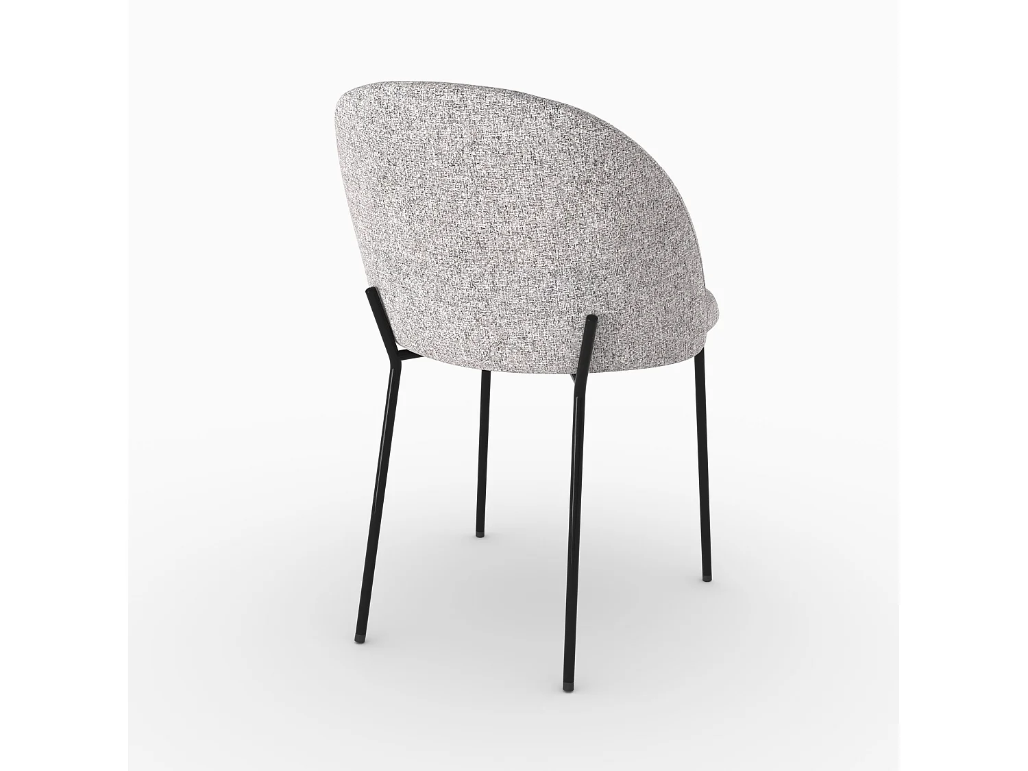 Lot de 2 chaises en tissu chiné gris clair - Karl