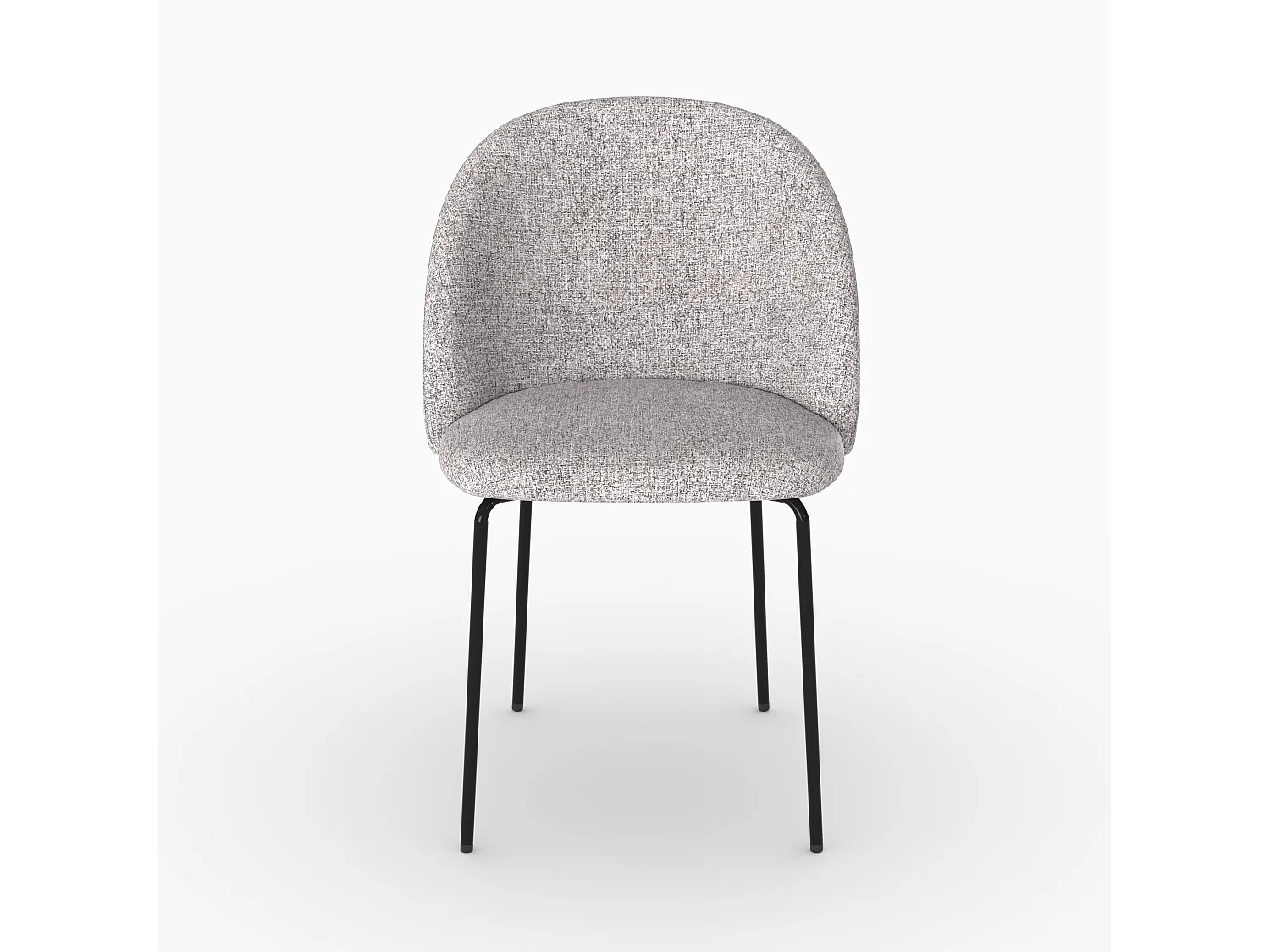 Lot de 2 chaises en tissu chiné gris clair - Karl