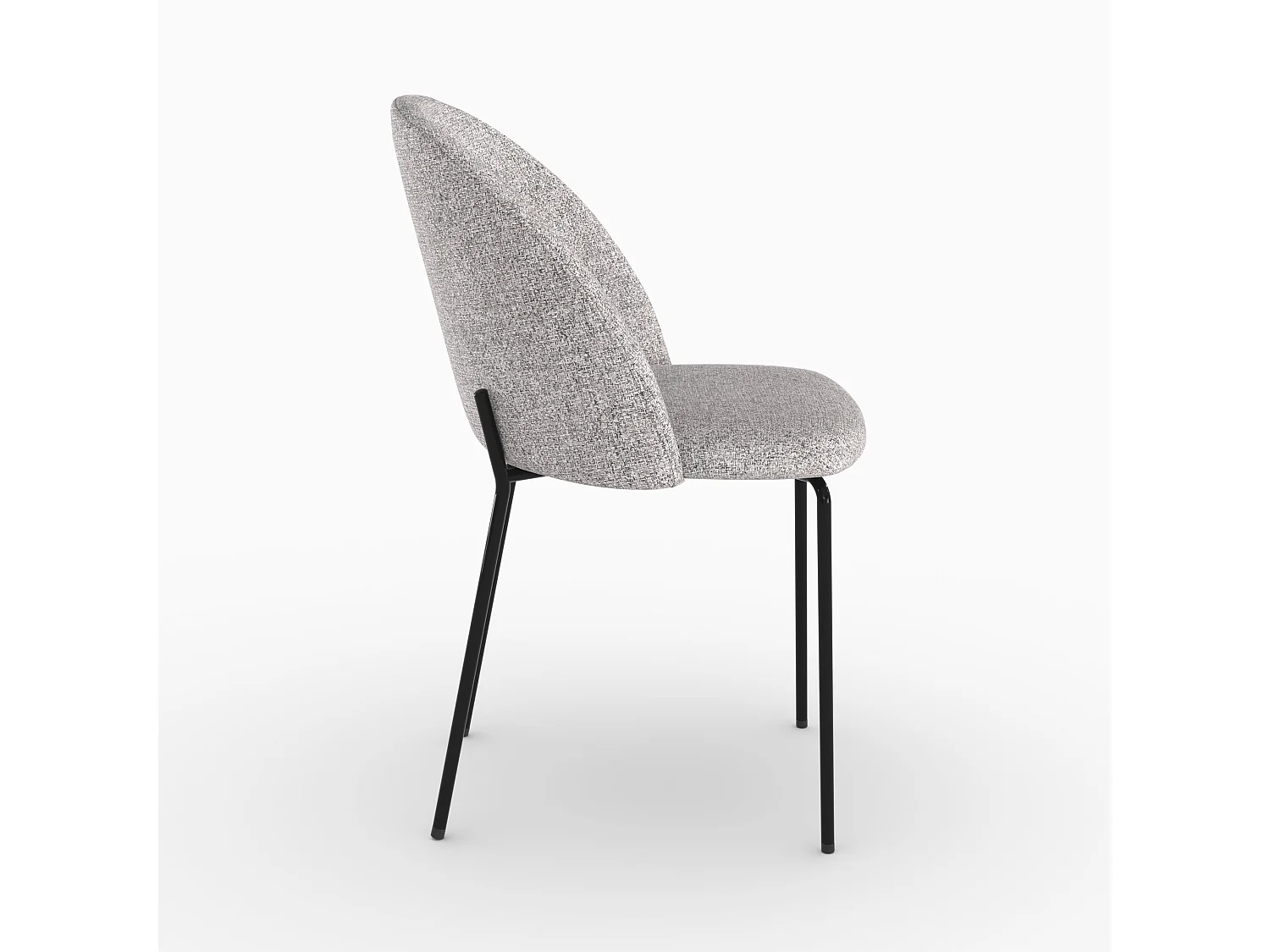 Lot de 2 chaises en tissu chiné gris clair - Karl